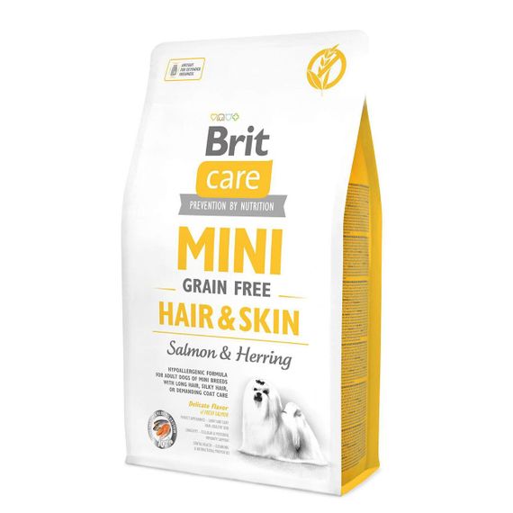 Brit Care GF Mini Hair&Skin 2 кг сухий корм для собак малих порід здорова шкіра і шерсть