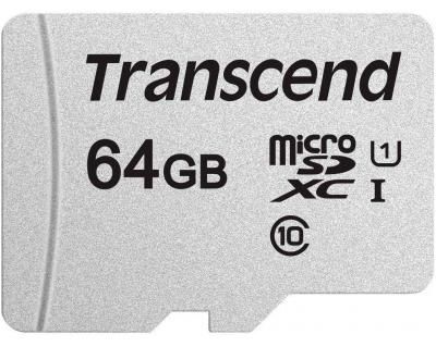 Transcend Карта пам'яті microSD 64GB C10 UHS-I R100/W20MB/s + SD (TS64GUSD300S-A)