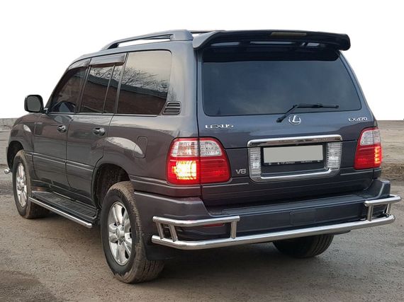 Задній захист AK009-15 (нерж.) для Lexus LX470