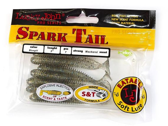 Виброхвосты съедоб. искусст. LJ Лаки Джон Pro Series Spark Tail 3,0in (07,60)/S08 7шт. | Зображення 1