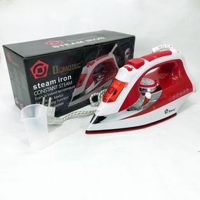 Утюг Domotec MS-2201 2800W керамическая подошва, паровой утюг для одежды. Цвет: красный