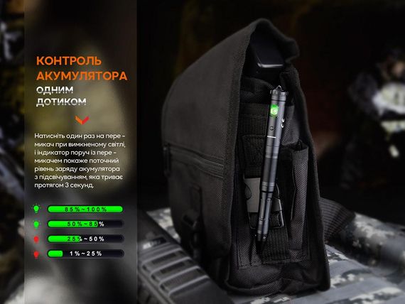 Fenix T6 тактична ручка з ліхтариком синя | Зображення 7