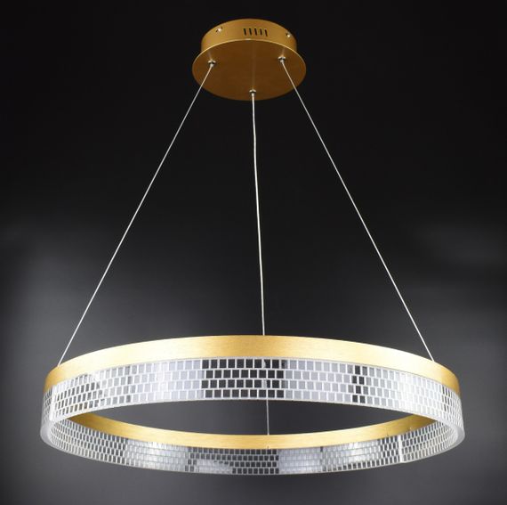 Люстра світлодіодна підвісна LED світильник для квартири на стелю лед 26820 Золото 40-140х60х60 см. | Зображення 3