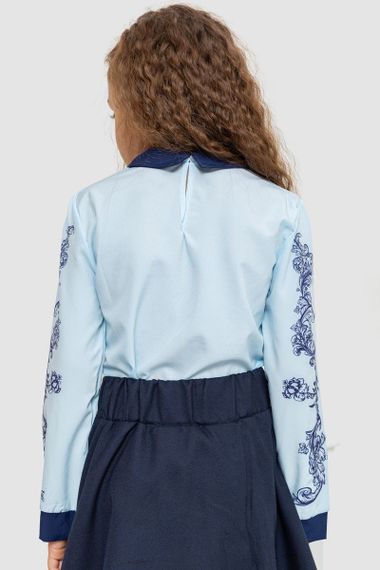 Блузка ошатна для дівчаток, колір синьо-блакитний, 172R026 | Зображення 3