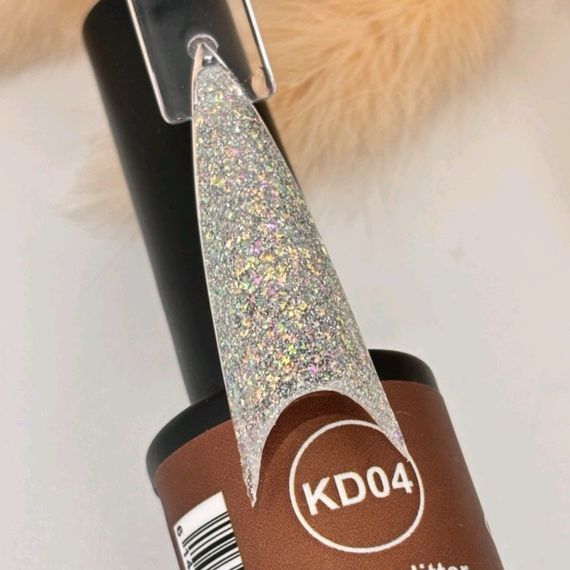 Светоотражающий гель-лак Bee Nails Disco Glitter KD04 8мл | Зображення 1
