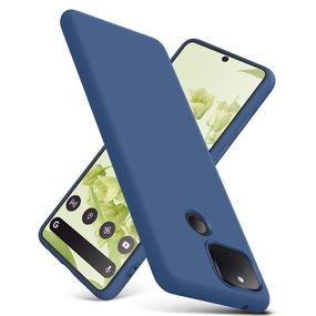 Силіконовий чохол для Google Pixel 5 темно-синій з мікрофіброю Soft touch