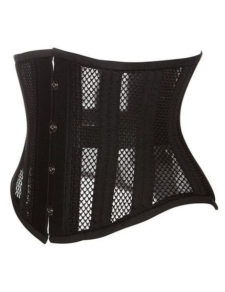 Корсет із сітки Star Night Steel Bones Grid Corsets з гачками і шнурівкою, чорний, XL (без коробки) sexstyle | Зображення 5