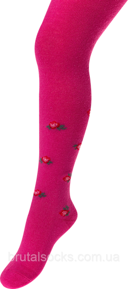 Колготки для дівчинки демісезонні з принтом Тм TwinSocks 74-80 / 6-12 міс., Малиновий