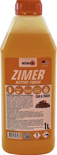 NOWAX Піна активна суперконцентрат для безконтакт.мийки Nowax Zimer Active Foam, 1л. 1:20.1:30 балон NX01139