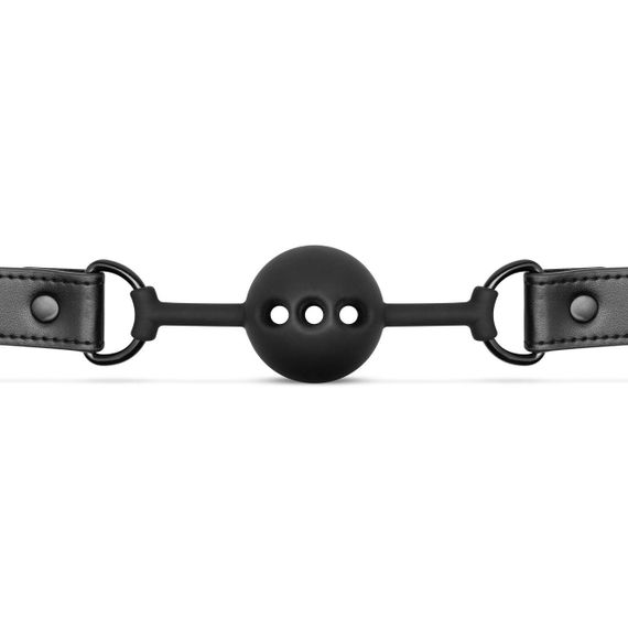 Повітропроникний кляп Bedroom Fantasies: Breathable Silicone Ball Gag, чорний Sex Aura | Зображення 2