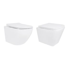 Акционный набор: унитаз подвесной Jay Ultra Quiet QT07335177W 485х360х320 + Tern Ultra Quiet QT17332303ASW 490x365x325