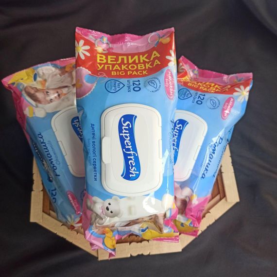 Серветки вологі Superfresh Ромашка 120 шт. | Зображення 1