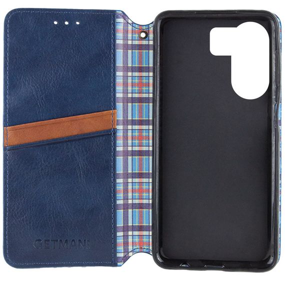 Шкіряний чохол-книжка GETMAN Cubic (PU) для Xiaomi Redmi 13C / Poco C65 Синій | Зображення 3