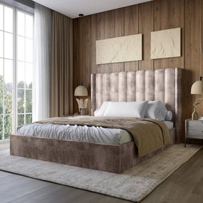 Двоспальне ліжко LION Ніно 180x200 см SILK 105 Шоколадний (LION-041405)