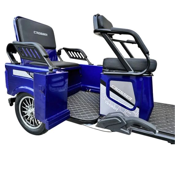 Електротрайк Crosser Transit TR-5 1500 W 72 V 24 Ah, вантажний триколісний електроскутер до 60 км, 3 місця Синій | Зображення 3