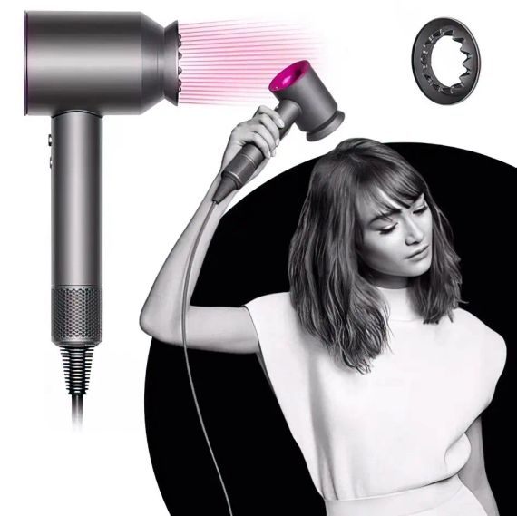 Фен  с 5 разными насадками для сушки и укладки  hair dryer fan | Зображення 2