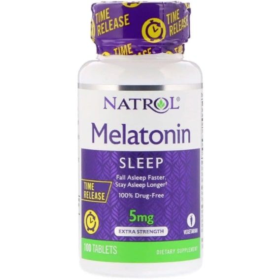Мелатонін для сну Natrol Melatonin Time Release, Extra Strength 5 mg 100 Tabs NTL-04837