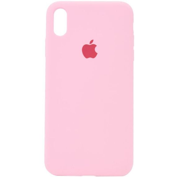 Чехол Silicone Case Full Protective (AA) для Apple iPhone X / XS (5.8") Розовый / Light pink