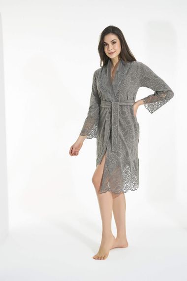 Жіночий трикотажний халат Nusa 0501 хакі 2XL | Зображення 5