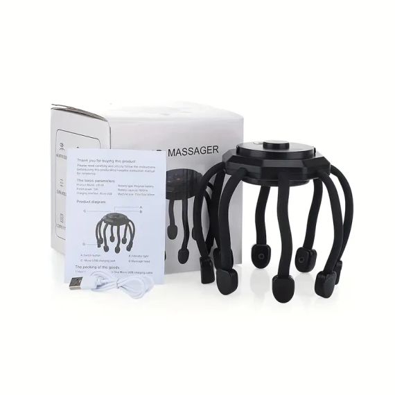 Електричний масажер для шкіри голови, Портативний масажер Восьминіг  знижка | Зображення 7