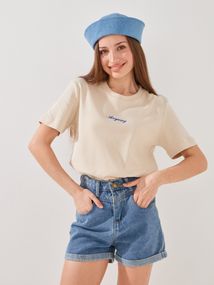 Футболка з принтом жіноча GENUA G01137-0052 XL Бежевий shop (2000999607042)