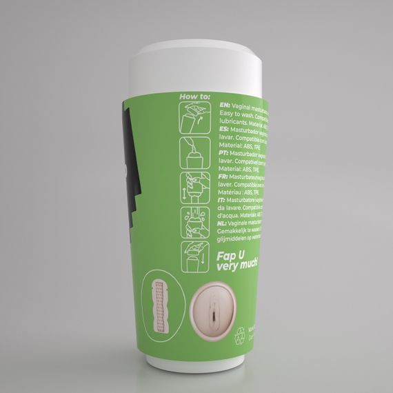 Портативний мастурбатор вагіна CRUSHIOUS FAPPUCINO у вигляді стаканчика кави, з кришкою Sex Aura | Зображення 3