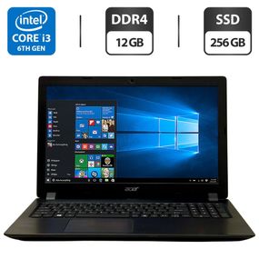 Ноутбук Acer Aspire A315-51-3286 / 15.6" (1366x768) TN / Intel Core i3-6006U (2 (4) ядра по 2.0 GHz) / 12 GB DDR4 / 256 GB SSD / Intel HD Graphics 520 / WebCam / Windows 10 Pro б/у