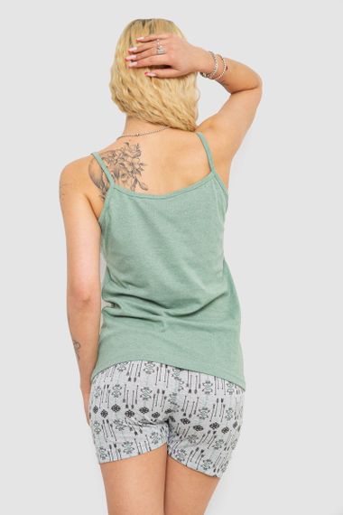 Жіноча піжама з принтом, колір оливковий, 238R3116 | Зображення 3