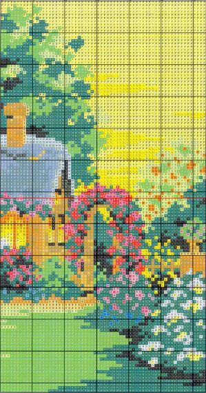 Набор для вышивания по нанесённой на канву схеме "Suburban house". AIDA 14CT printed, 37*30 см | Зображення 3