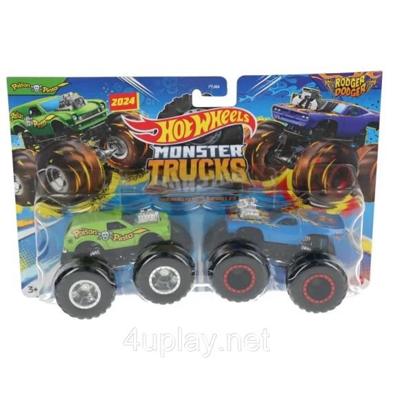 Подарунковий набір 2 монстр-траки Хот Вілс Роджер Доджер Оригінал Hot Wheels Monster Trucks Rodger Dodger vs Poison Pinto | Зображення 5