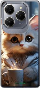 Чохол на Tecno Spark 20 Pro Білий кіт "5646u-3620-2448"