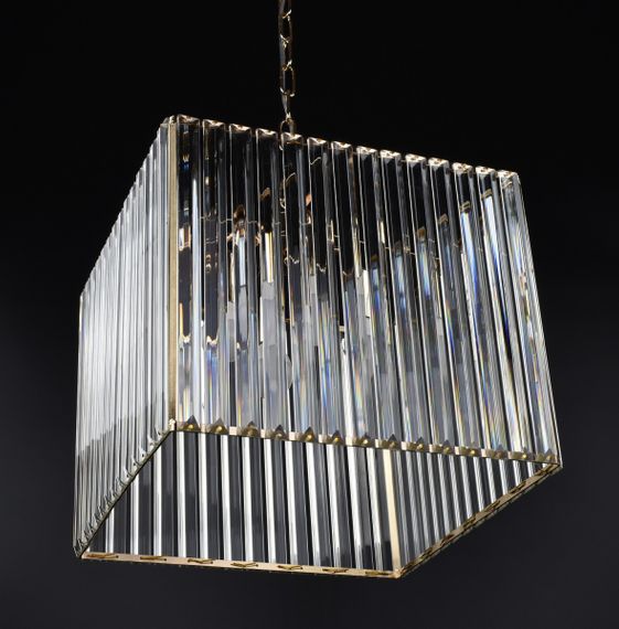 Люстра підвісна на 4 лампочки 26885 Золото 40-200х36х36 см. | Зображення 5