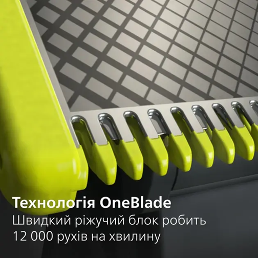 Триммер Philips OneBlade 360 ​​QP2724/23 для бороды и усов подвижное лезвие 360 Blade 3 насадки Черный | Зображення 3
