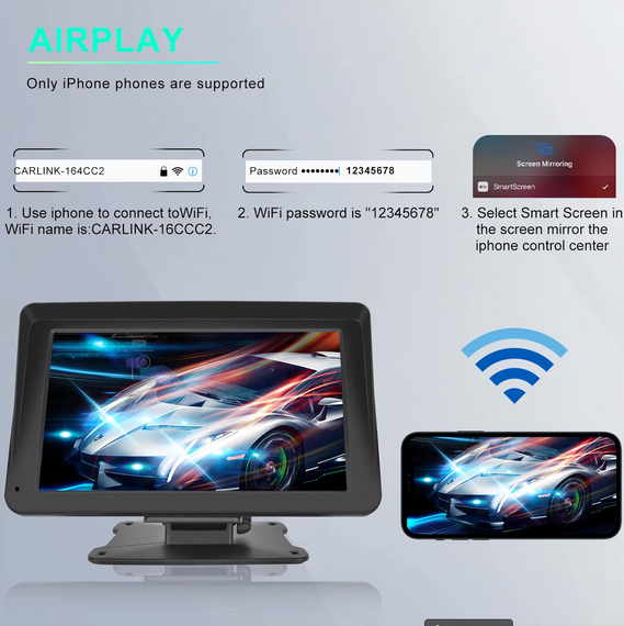 Автомобільна магнітола Podofo, Apple Carplay і Android Auto, 7-дюйм. сенсорний HD-екран | Зображення 5