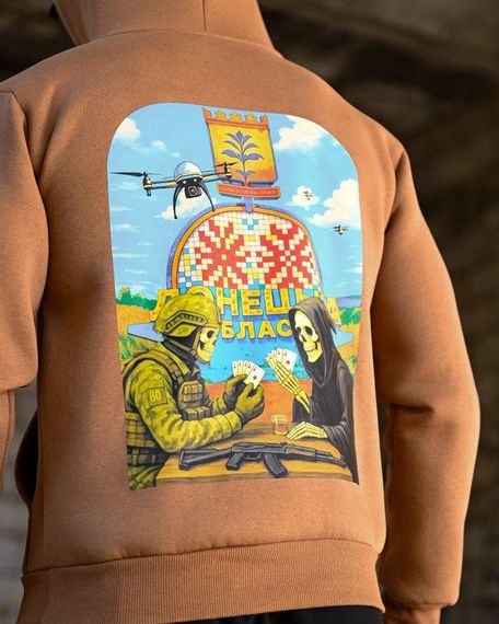 Мілітарі худі на флісі GENESIS Донецька область койот ПП8083 | Зображення 3