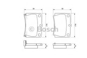 Колодка гальм. диск. MITSUBISHI PAJERO II (V2_W, V4_W) задн. (вир-во Bosch) BOSCH 0986424711 на MITSUBISHI G-WAGON (K90)