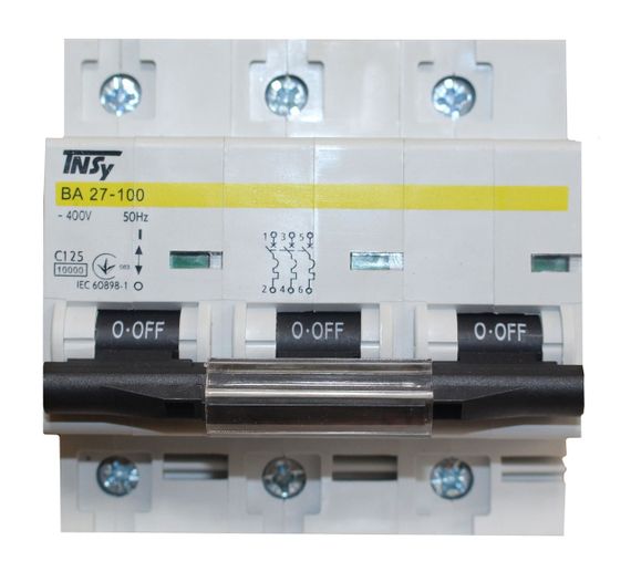 Автоматичний вимикач ВА27-100 3Р 125А 10 кА х-ка C Ny95504860 | Зображення 1