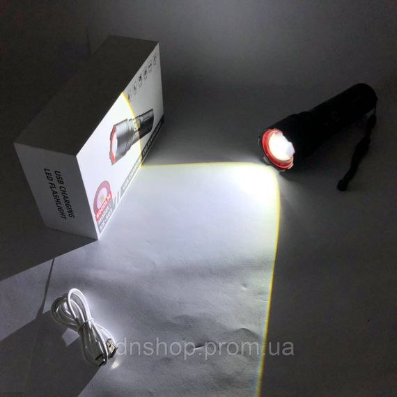 Мощный фонарик для дома с зарядкой PLD-503-TG, Фонарик военный, Ручной фонарь с 18650 аккумулятором NT-64 | Зображення 4