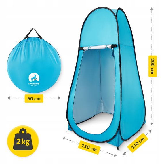 Намет туалет-душ, переодягальня Mountain Goat Pop-Up 200 x 110 x 110 см саморозкладний Sky Blue (P-5905973401456) | Зображення 9