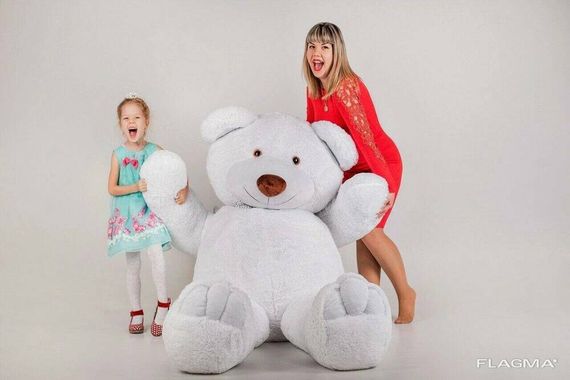 Огромный мягкий мишка Yarokuz Уильям 250 см Белый | Зображення 7