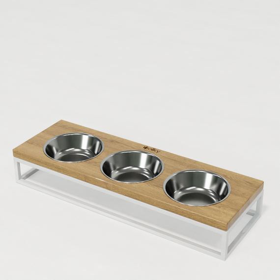 Миски на подставке для котов и маленьких собак Hollky Base Bar (3 × 0,45 л) Bar-54187-WHNT | Зображення 2