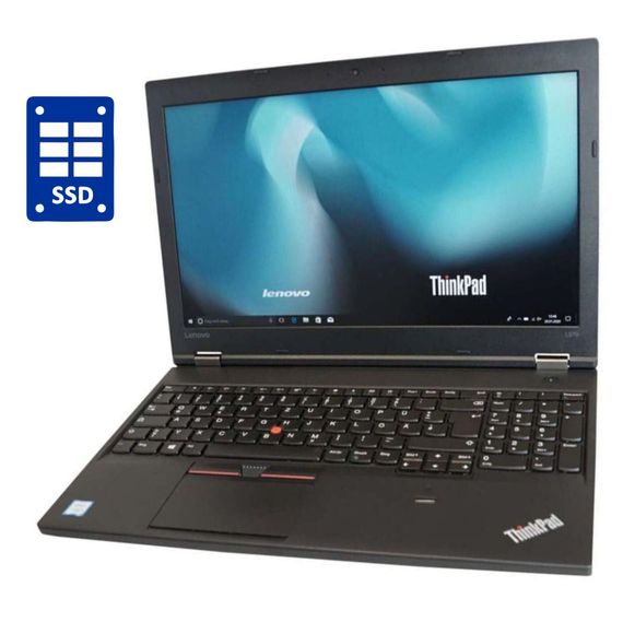 Ноутбук Б-класс Lenovo ThinkPad L570 / 15.6" (1366x768) TN / Intel Core i3-7100U (2 (4) ядра по 2.4 GHz) / 8 GB DDR3 / 180 GB SSD / Intel HD Graphics 620 / WebCam / DVD-ROM / Win 10 Pro б/у