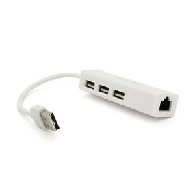 Контролер USB 2.0 до Ethernet VEGGIEG - Мережевий адаптер 100 / 1000Mbps з проводом RTL-8152B + FE2.2S + 3 порта USB2.0, White,