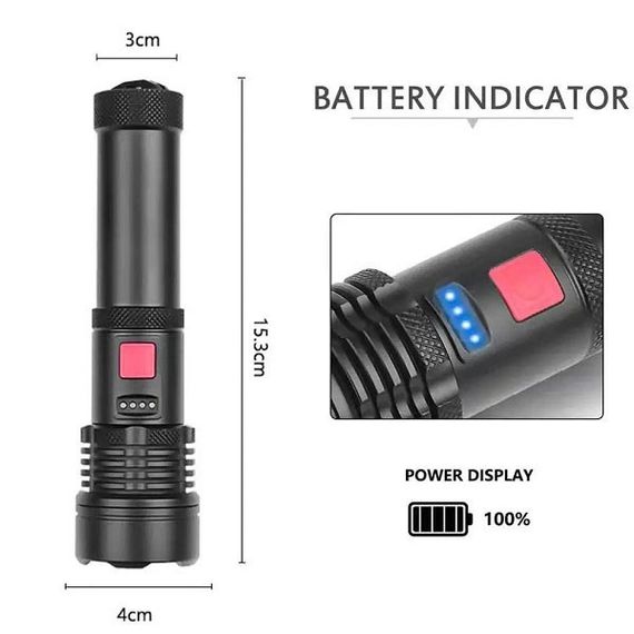 Фонарь ручной батарей X-Balog, Лед фонарик с зарядкой, Переносной ручной мощный фонарь QX-37 | Зображення 2