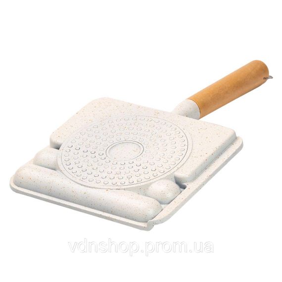 Сковорода прямоугольная на 3 секции с антипригарным покрытием бежевая HP39572W | Зображення 4