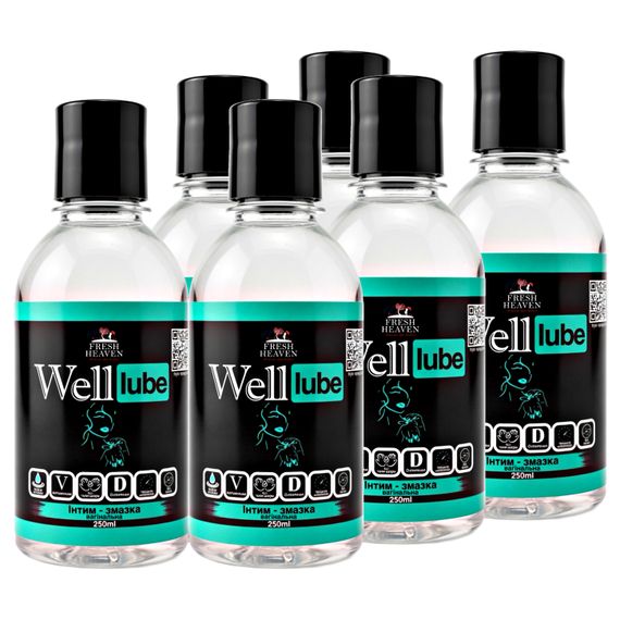 Интим-смазка вагинальная (блок 6шт) Fresh Heaven Well Lube 250ml (Travel версия)