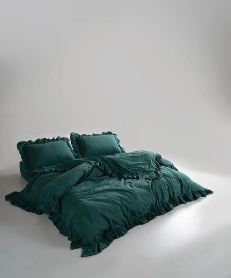 Постельное белье Limasso Stonewashed Exclusive Ranforce 160 х 220 см Dark Green | Зображення 3