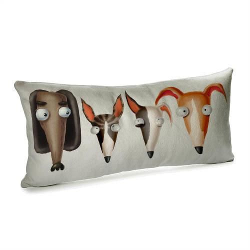 Подушка для дивану оксамитова Мордашки собак 50x24 см (52BP_DOG010)