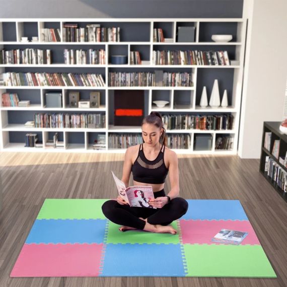 Килимок-пазл EVA 9 шт., 176×176 см, 10 мм, антиковзкий, для фітнесу та дому | Зображення 6