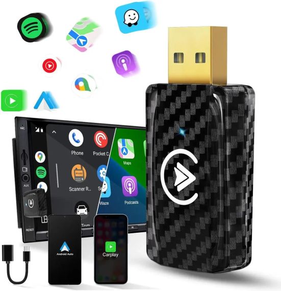 Беспроводной адаптер Carplay и Android Auto, беспроводной адаптер 2 в 1 Auto Car Play | Зображення 1